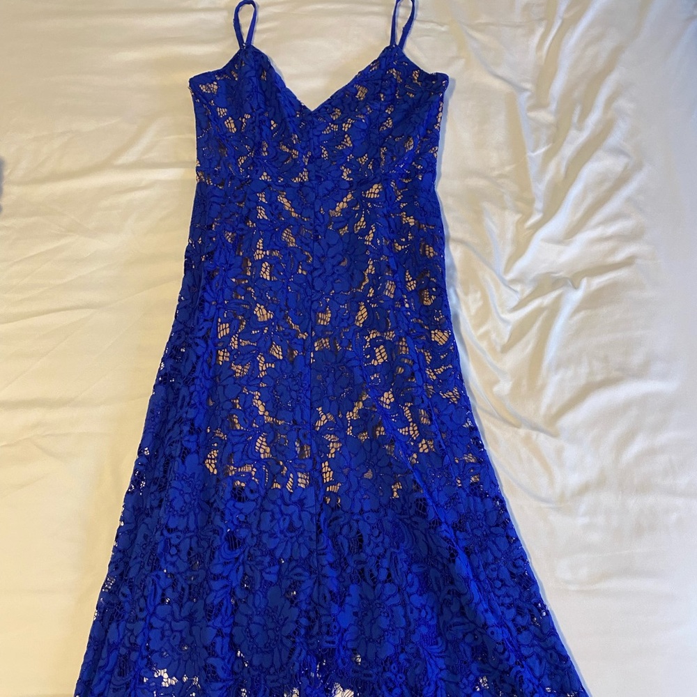 Lulus Royal Blue Lace Midi Dress